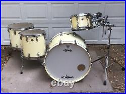 Ludwig Exotic Maple Aged Artic White Glitter Drum Set 26 Bass 18 16 12 10
