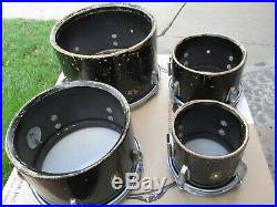 Ludwig Keytone Badge 12,10,8 and 6 Black Concert Toms Set of 4 Drums