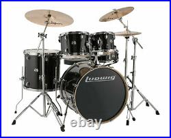 Ludwig LCEE22023 Element Evolution 5-pc Drum Set with Hardware + Cymbals Black