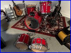 Ludwig Maple Red 5 Piece Drum Set 1985-1990 (Power Toms) Ludwig Maple Red 5 Piece Drum Set 1985-1990 (Power Toms)