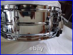 Ludwig Metal Snare Drum Black And White Badge 5x14