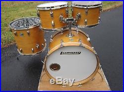 Ludwig Natural Maple Big Beat Drum Set 12 13 16 22 3ply Shells Vintage 1971 Rare