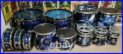 Ludwig & Pearl Custom Space Themed Drum Set Duallist D3 & D2 Kick Pedals