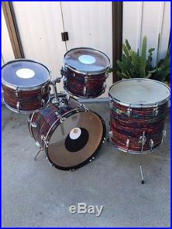 Ludwig Psychedelic Red Vintage Drum Set