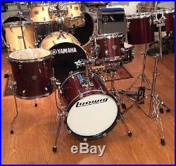 Ludwig QuestLove BreakBeats 6 Drum Set-LC175X025-Wine w. Bags and bongos