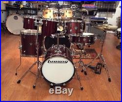 Ludwig QuestLove BreakBeats 6 Drum Set-LC175X025-Wine w. Bags and bongos