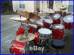 Ludwig Rocker 2 drum set this Vintage 1988 of a drum set! A lot of extras