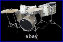 Ludwig Rocker Drum Set COMPLETE Vintage Silver Mist with Cymbals & Hardware