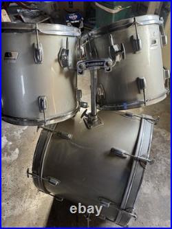 Ludwig Rocker Drum Set COMPLETE Vintage Silver Mist with Cymbals & Hardware