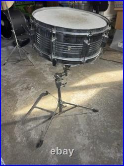 Ludwig Rocker Drum Set COMPLETE Vintage Silver Mist with Cymbals & Hardware