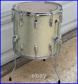 Ludwig Silver Sparkle 15 Converted Floor Tom Maple Shell Rocker for Drum Set