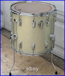 Ludwig Silver Sparkle 15 Converted Floor Tom Maple Shell Rocker for Drum Set
