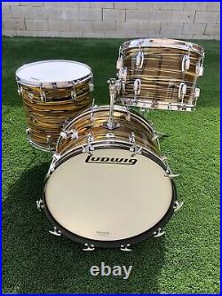 Ludwig Standard Drum Set With Snare 1969 1974 Lemon Strata 13/14/16/22