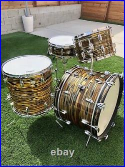 Ludwig Standard Drum Set With Snare 1969 1974 Lemon Strata 13/14/16/22