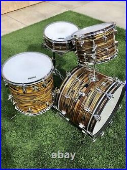 Ludwig Standard Drum Set With Snare 1969 1974 Lemon Strata 13/14/16/22