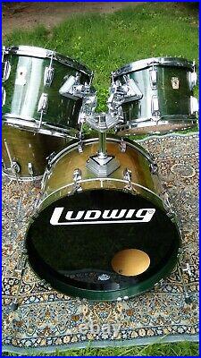 Ludwig Super Classic 1996 green emerald shadow drum set kit