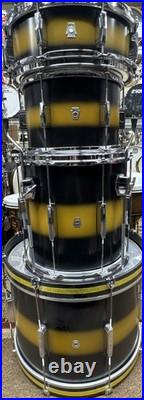 Ludwig USA Club Date Set Black&Gold Duco Lacquer 8x12 14x14 14x20 5x14 Snare