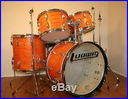 Ludwig Vintage Drum Set Kit 1967 Mod Orange 2 Owner With Hardware Matching SN's