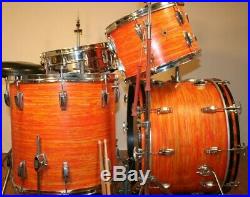 Ludwig Vintage Drum Set Kit 1967 Mod Orange 2 Owner With Hardware Matching SN's