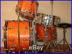 Ludwig Vintage Drum Set Kit 1967 Mod Orange 2 Owner With Hardware Matching SN's