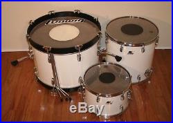 Ludwig Vintage Drum Set Kit 22/13/16 White Cortex Granitone BW Badge USA Nice