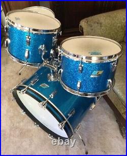Ludwig Vintage Early 1970s 22-12-13-16 Drum Set NEAR NOS 3 Ply Clear Interiors