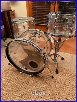 Ludwig Vistalite Big Beat 3pc Kit 13/16/22 1970s Clear