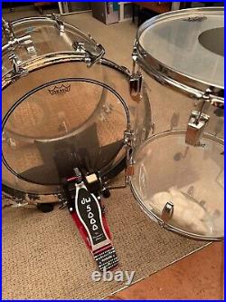 Ludwig Vistalite Big Beat 3pc Kit 13/16/22 1970s Clear