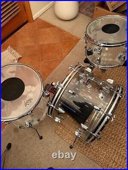 Ludwig Vistalite Big Beat 3pc Kit 13/16/22 1970s Clear