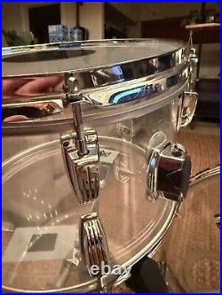 Ludwig Vistalite Big Beat 3pc Kit 13/16/22 1970s Clear