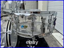 Ludwig Vistalite Clear Drum set 1976 Blue Olive w snare