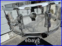 Ludwig Vistalite Clear Drum set 1976 Blue Olive w snare