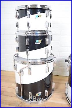 Ludwig Vistalite Pattern E black & white swirl vintage drumset kit-used drums