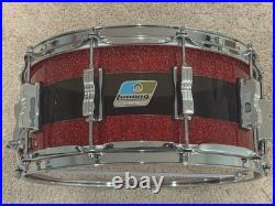 Ludwig Vitality 50th Anniversary Snare Drum 14 X 6.5 Red Sparkle / Smoke MINT