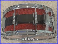 Ludwig Vitality 50th Anniversary Snare Drum 14 X 6.5 Red Sparkle / Smoke MINT