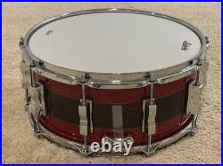 Ludwig Vitality 50th Anniversary Snare Drum 14 X 6.5 Red Sparkle / Smoke MINT