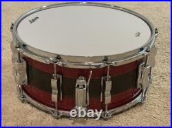 Ludwig Vitality 50th Anniversary Snare Drum 14 X 6.5 Red Sparkle / Smoke MINT