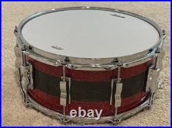 Ludwig Vitality 50th Anniversary Snare Drum 14 X 6.5 Red Sparkle / Smoke MINT