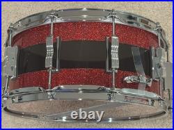 Ludwig Vitality 50th Anniversary Snare Drum 14 X 6.5 Red Sparkle / Smoke MINT