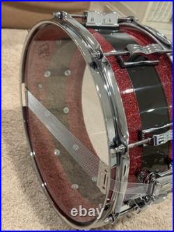 Ludwig Vitality 50th Anniversary Snare Drum 14 X 6.5 Red Sparkle / Smoke MINT