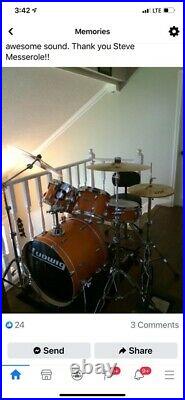 Ludwig drum set with zidjian cymbals, maple finish, nice padded cases