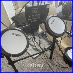 MOSEN Digital Electronic Full Drum Kit with Module, 4 Pads, Pedals, Sticks, Phones