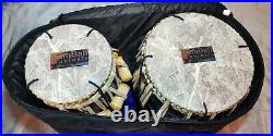 Maharaja TABLA Drum Set- Chromed Brass Bayan, Dayan, BLUE Cushions/Cover, Hammer