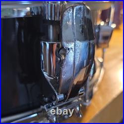 Mapex Black Panther Metal Snare Drum with 2.3mm Power Hoops, Black Shell