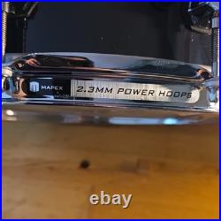 Mapex Black Panther Metal Snare Drum with 2.3mm Power Hoops, Black Shell