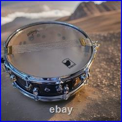 Mapex Black Panther Metal Snare Drum with 2.3mm Power Hoops, Black Shell