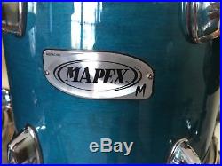 Mapex M Birch Drum Set Kit 6 Pc Shell Pack Transparent Teal Blue Green Lacquer