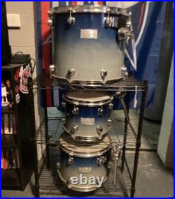 Mapex Saturn Series 4 Pc Drum Set (Teal Blue Fade) 22 Kick Rack Toms Floor Tom