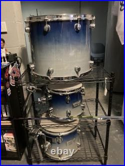 Mapex Saturn Series 4 Pc Drum Set (Teal Blue Fade) 22 Kick Rack Toms Floor Tom