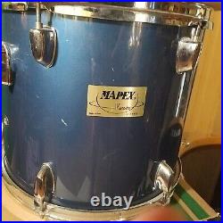 Mapex V Series Blue 5 Piece Drum Set Drums Only with Snare Stand and Drum Throne